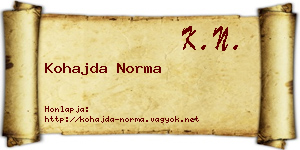 Kohajda Norma névjegykártya
